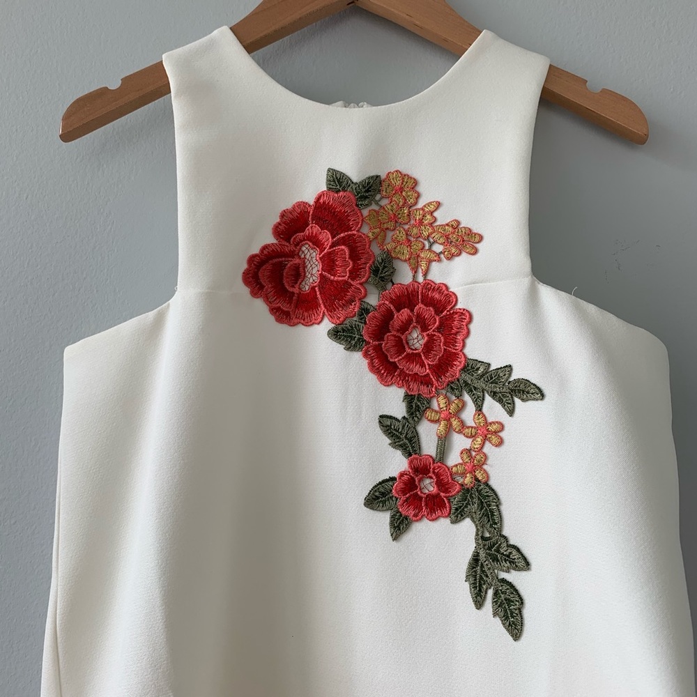 Embroidered Mini Shift Dress - Picture 2 of 8